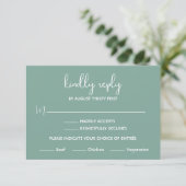 Boho Desert Sage Green Minimalistische RSVP Kaart (Staand voorkant)