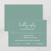 Boho Desert Sage Green Minimalistische RSVP Kaart (Voorkant / Achterkant)