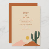 Boho Desert Simple Wedding Invitation Kaart (Voorkant / Achterkant)