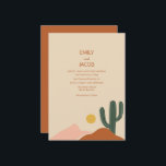 Boho Desert Simple Wedding Invitation Kaart<br><div class="desc">Ideaal voor het koppel dat hun Boho-bruiloft op touw zet. Dit simpele bruiloft collectie is voorzien van een woestijnscène met cactus in een kleurrijk ontwerp dat is gedrukt met je trouwgegevens.</div>