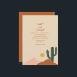 Boho Desert Simple Wedding Invitation Kaart<br><div class="desc">Ideaal voor het koppel dat hun Boho-bruiloft op touw zet. Dit simpele bruiloft collectie is voorzien van een woestijnscène met cactus in een kleurrijk ontwerp dat is gedrukt met je trouwgegevens.</div>