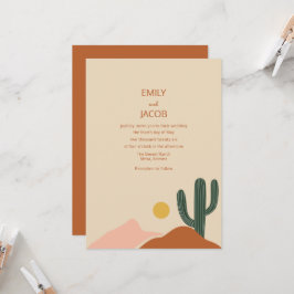 Boho Desert Simple Wedding Invitation Kaart