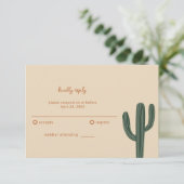 Boho Desert Simple Wedding RSVP Kaartje (Staand voorkant)