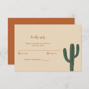 Boho Desert Simple Wedding RSVP Kaartje