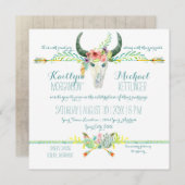 BOHO Desert South West Wood Bloemen Koe Schedel Pi Kaart (Voorkant / Achterkant)