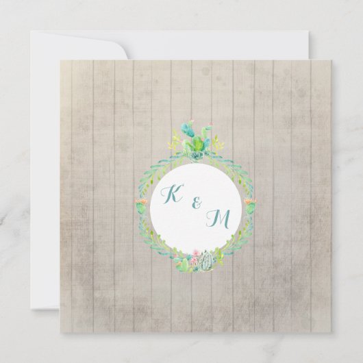 BOHO Desert South West Wood Bloemen Koe Schedel Pi Kaart (Achterkant)