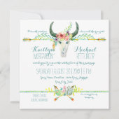 BOHO Desert South West Wood Bloemen Koe Schedel Pi Kaart (Voorkant)