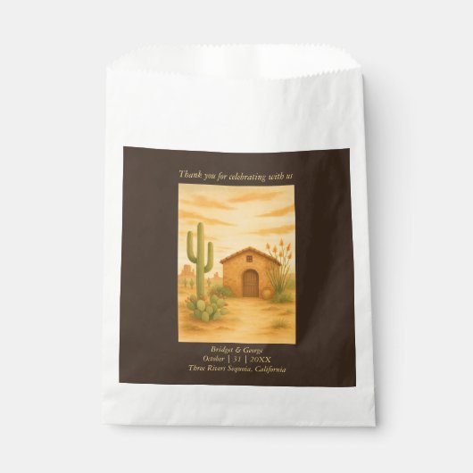 Boho Desert Southwest rustieke bruiloft Bedankzakje (Voorkant)