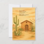 Boho Desert Southwest Terracotta bruiloft RSVP Kaartje (Achterkant)