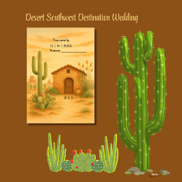 Boho Desert Southwest Terracotta bruiloft RSVP Kaartje
