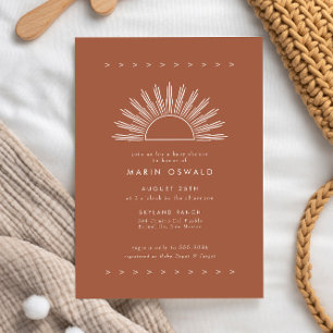 Boho Desert Sun Burnt Oranje Baby shower Kaart