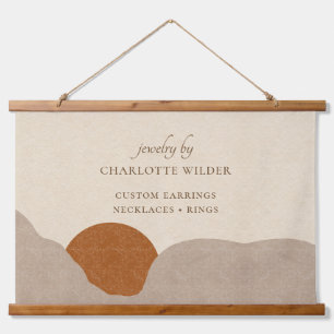 Boho Desert Sun Sieraden Designer Hout Topped Hangend Wandkleed