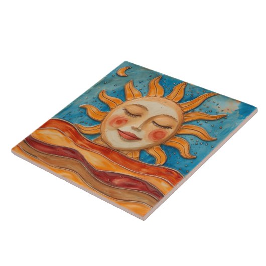 Boho Desert Sun Tegeltje (Zijkant)