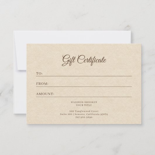 Boho Desert Sun Wellness Zakelijk Cadeaubon (Achterkant)