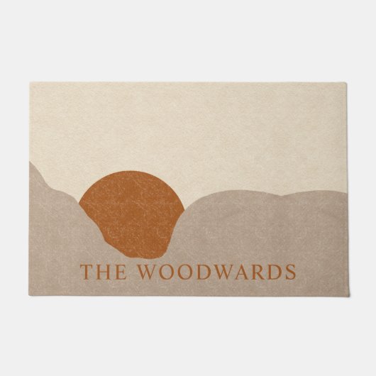 Boho Desert Sunrise gepersonaliseerd Deurmat (Voorkant)