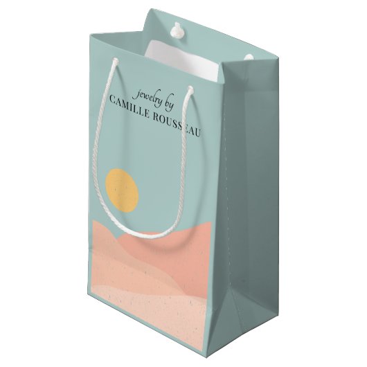 Boho Desert Sunrise Mountains Abstract Klein Cadeauzakje (Voorkant Gekanteld)