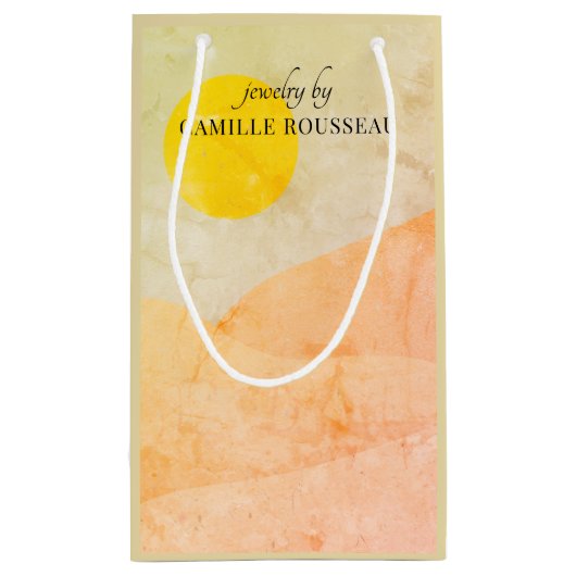 Boho Desert Sunrise Mountains Abstract Small Gift Klein Cadeauzakje (Achterkant)