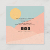 Boho Desert Sunrise Mountains Handcrafted Jewelry Vierkante Visitekaartje (Achterkant)