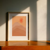 Boho Desert Sunset Abstracte kunst Poster