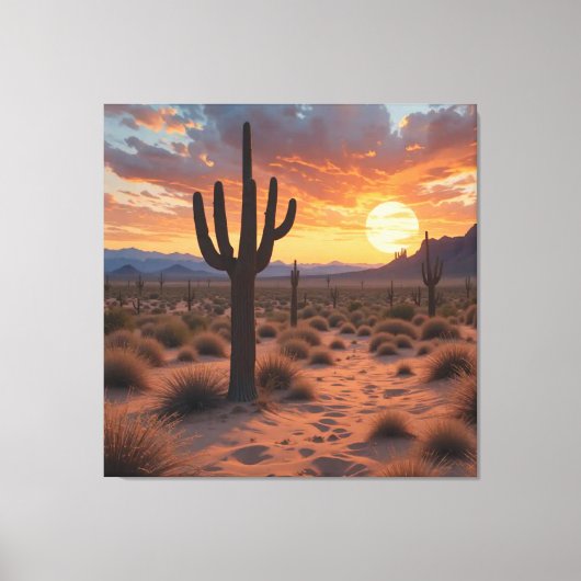 Boho Desert Sunset Canvas Afdruk (Voorkant)