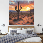 Boho Desert Sunset Canvas Afdruk (Insitu (Slaapkamer))