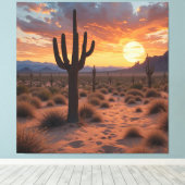 Boho Desert Sunset Canvas Afdruk (Insitu (Houten vloer))