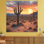 Boho Desert Sunset Canvas Afdruk (Insitu (Woonkamer))