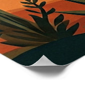 Boho Desert Sunset Dunes with Cactus & Flying Bird Poster (Hoek)