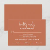Boho Desert Terracotta Minimalistische RSVP Kaart (Voorkant / Achterkant)