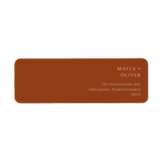 Boho Desert | Terracotta Return Address Label (Voorkant)