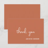 Boho Desert Terracotta Trouw Dank Je Kaart (Voorkant / Achterkant)