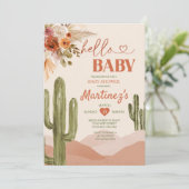 Boho Desert Texas baby shower zuidwestelijke cactu Kaart (Staand voorkant)