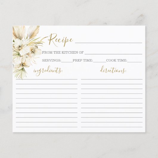 Boho Desert Vrijgezellenfeest Recipe Kaart (Voorkant)