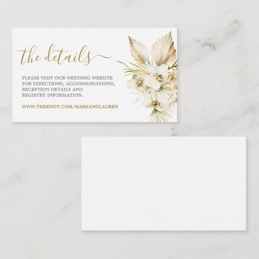 Boho Desert Website Info Enclosure Card Informatiekaartje (Voorkant / Achterkant)