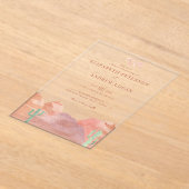 Boho Desert Wedding Acryl Uitnodigingen (Laagn)