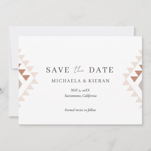 Boho Desert Wedding Foto Save The Date (Voorkant)