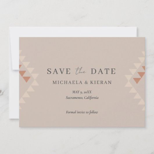 Boho Desert Wedding Photo Save the Date (Voorkant)