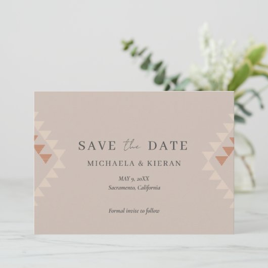 Boho Desert Wedding Photo Save the Date (Staand voorkant)