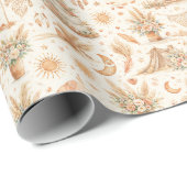 Boho Desert Wedding Watercolor Pattern Cadeaupapier (Rol Hoek)