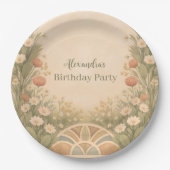 Boho Desert Wildflower Birthday Papieren Bordje (Voorkant)