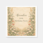 Boho Desert Wildflower Birthday Servet (Voorkant)