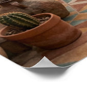 Boho Desert Woman Walking to Sunset Arches, Cactus Poster (Hoek)