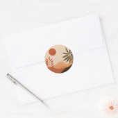 Boho Desert Zon Schrijfblok Ronde Sticker (Envelop)