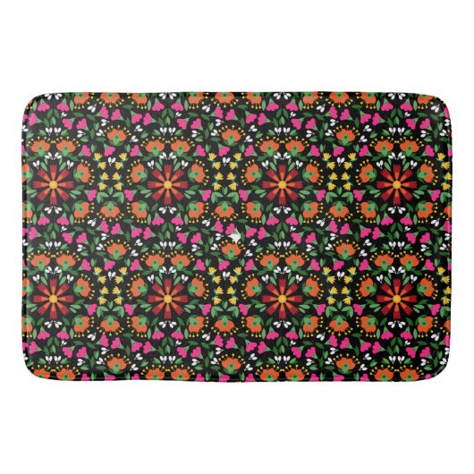Boho Design Bold Kleur Bloemen Badmat (Voorkant)