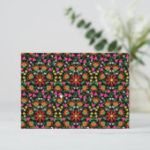 Boho Design Bold Kleur Bloemen Bedankkaart (Staand voorkant)