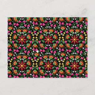 Boho Design Bold Kleur Bloemen Briefkaart