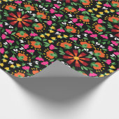 Boho Design Bold Kleur Bloemen Cadeaupapier (Hoek)