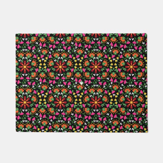 Boho Design Bold Kleur Bloemen Deurmat (Voorkant)