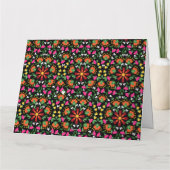 Boho Design Bold Kleur Bloemen Kaart (Achterkant)