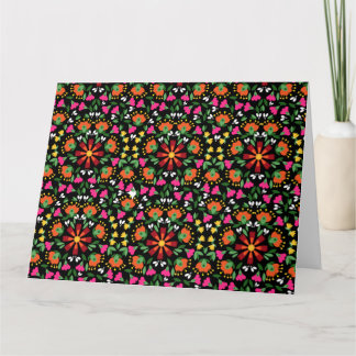 Boho Design Bold Kleur Bloemen Kaart